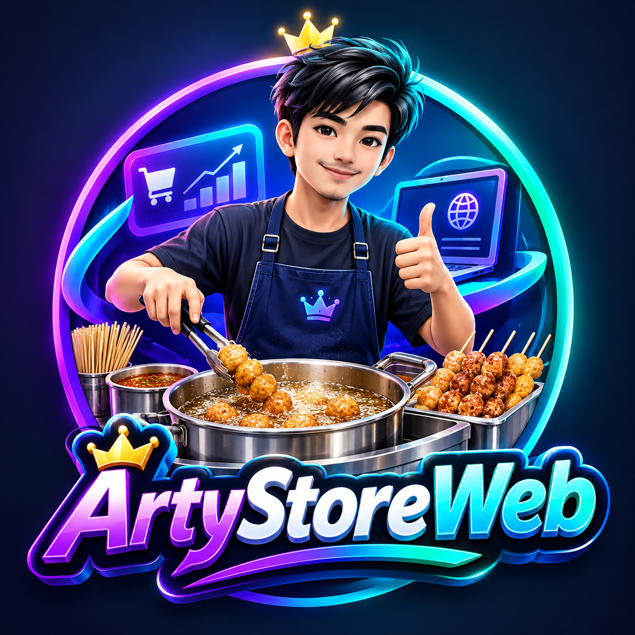 ArtyStorePOS | อาร์ตี้สโตร์เว็บ การ์ตูนพ่อค้าลูกชิ้นทอด